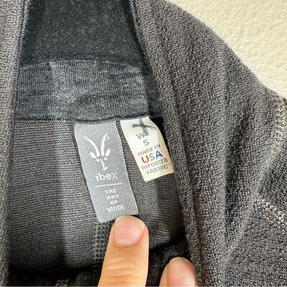 IBEX Zque Merino Wool Zip Up Jacket With Snaps Dark Grey Size Small - Picture 4 of 8